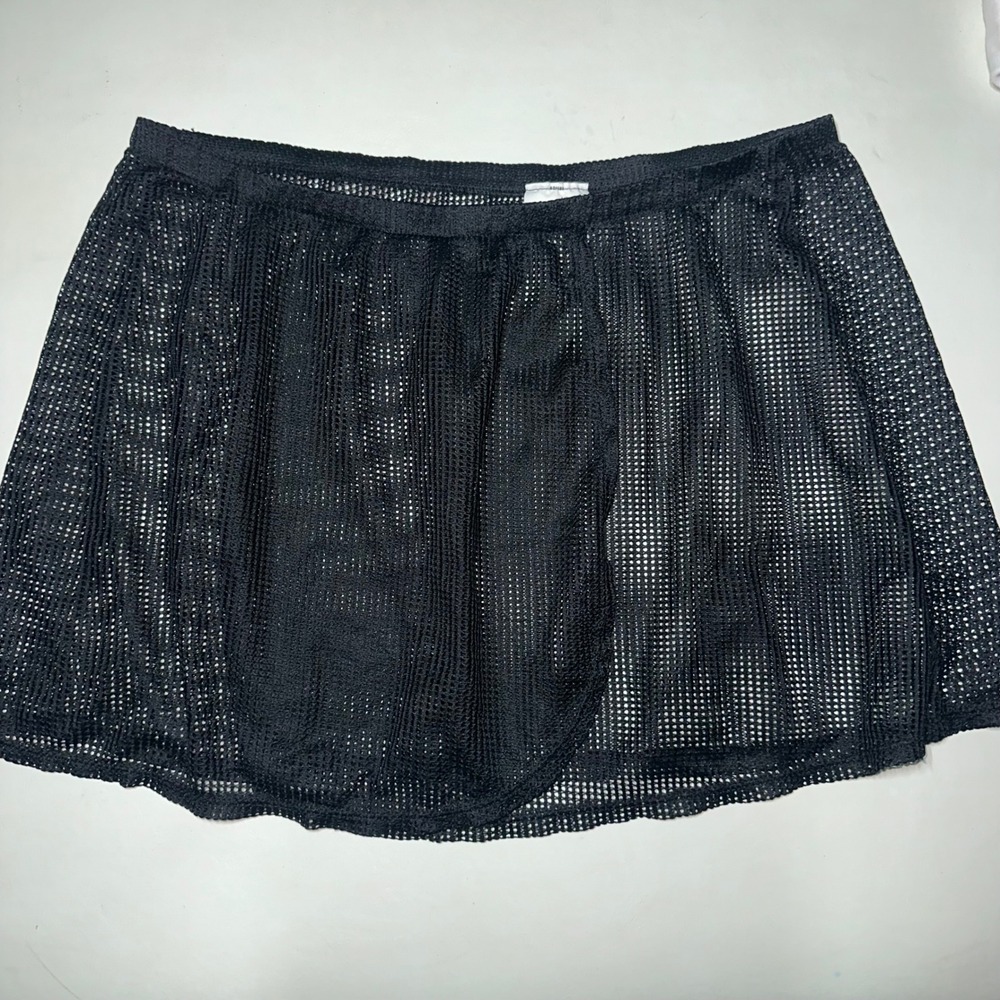 Vintage Basic Edition mesh swim cover up skirt Large